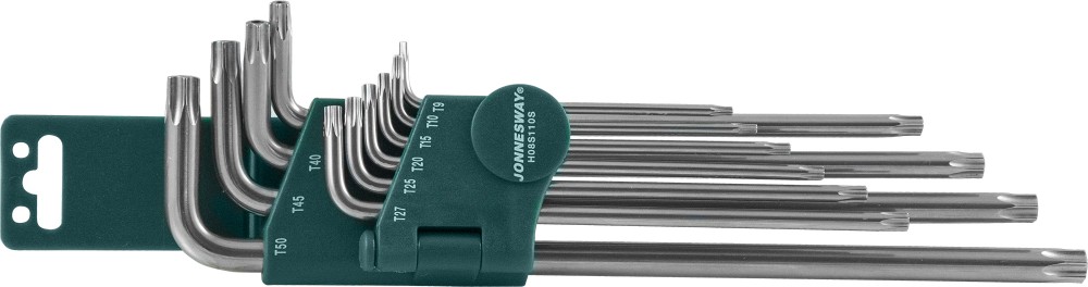 Набор ключей торцевых torx® удлиненных с центрированным штифтом т9-50, 10 предметов - JONNESWAY H08S110S