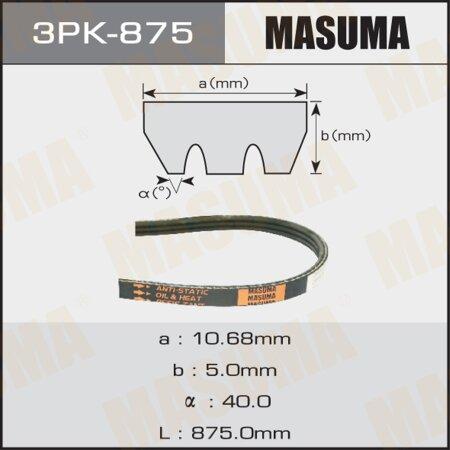 Ремень поликлиновый 3pk875 - Masuma 3PK875