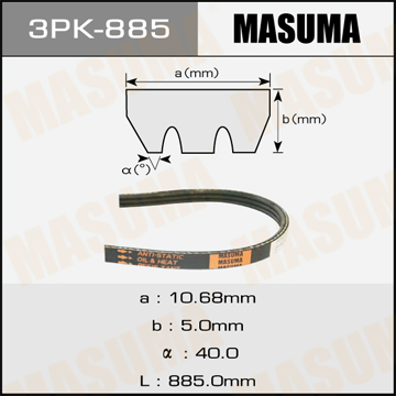 Ремень поликлиновый - Masuma 3PK885