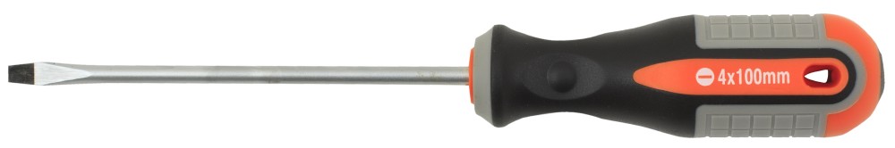 Отвертка стержневая шлицевая round grip, SL4x100 мм - Ombra 750410