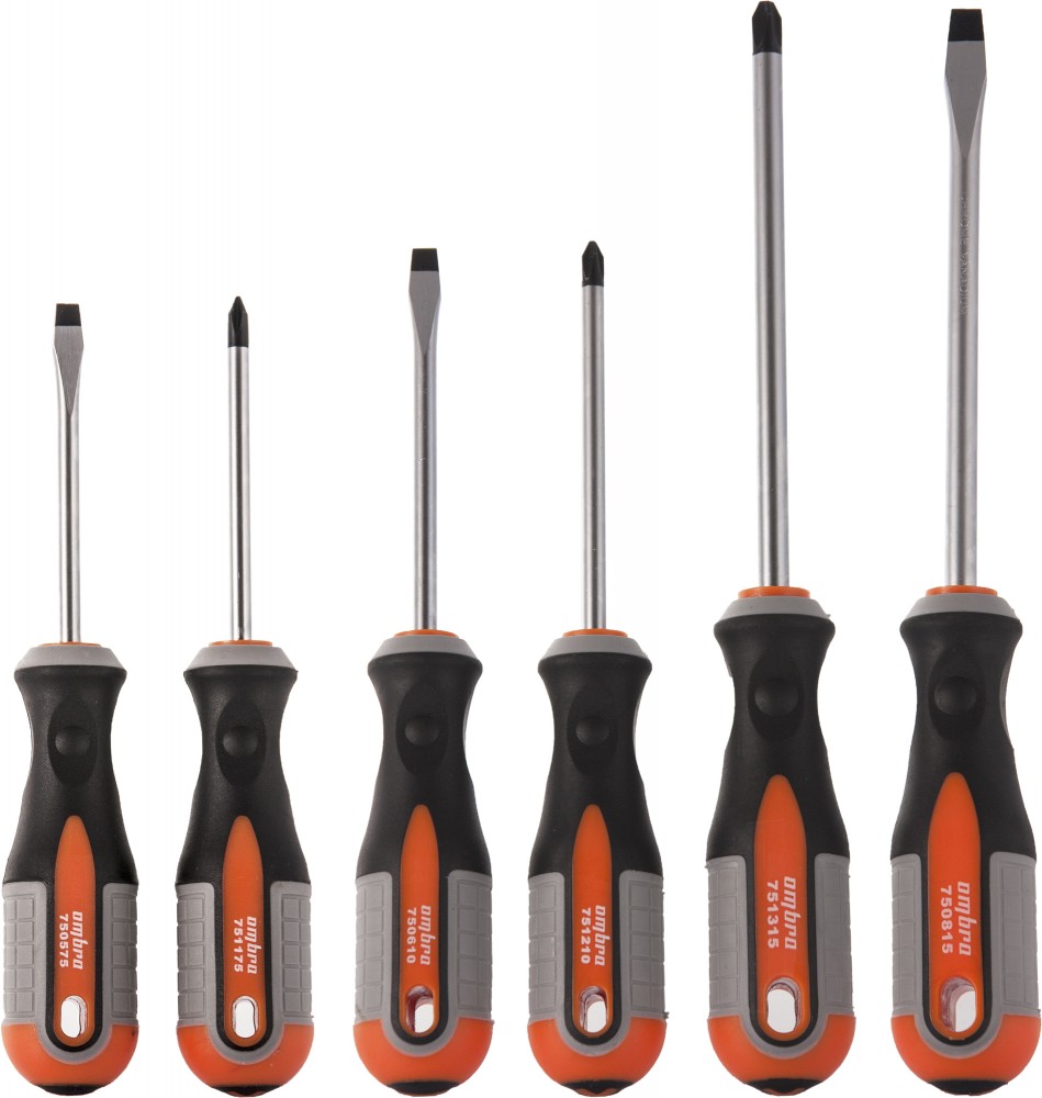 Набор отверток стержневых round grip, 6 предметов - Ombra 975006