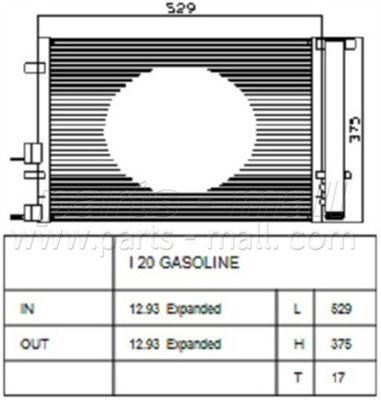 Радиатор кондиционера - PARTS-MALL pxnca103