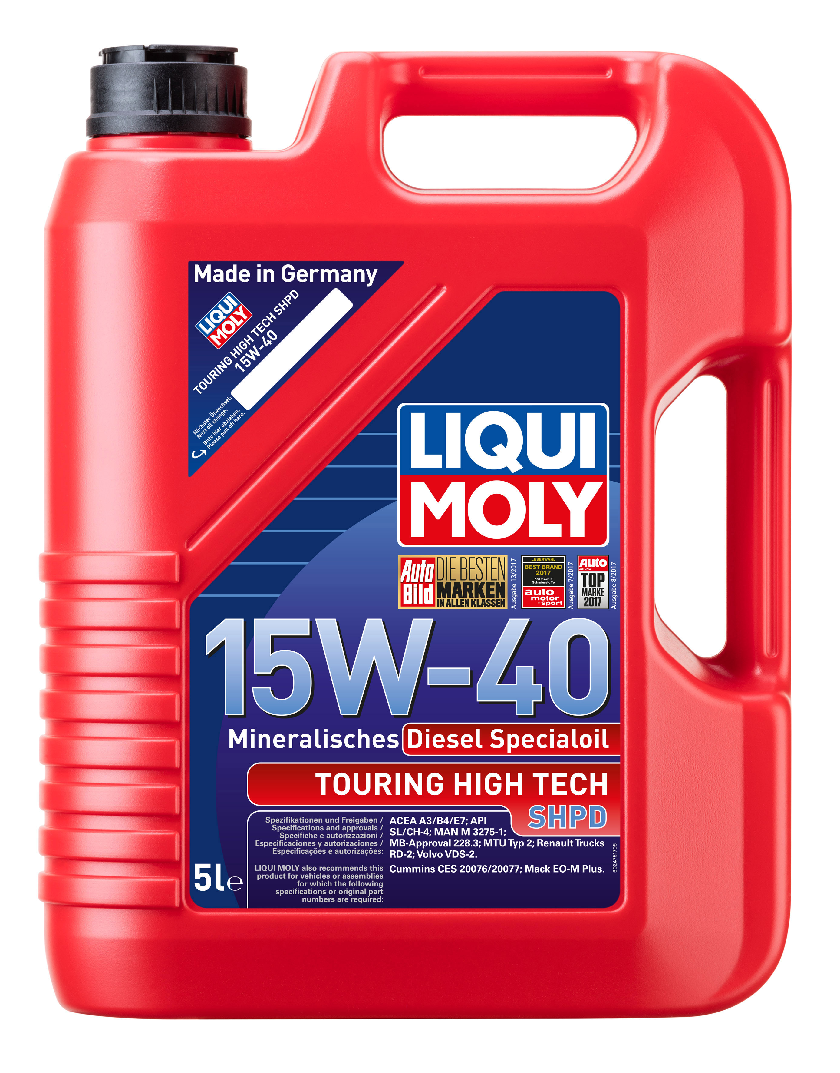 15w-40 Touring High Tech SHPD-Motoroil Basic, 5л (мин.мотор.масло) - Liqui Moly 2475