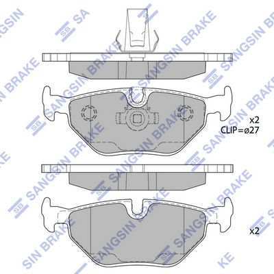 Колодки тормозные дисковые - Sangsin SP2167