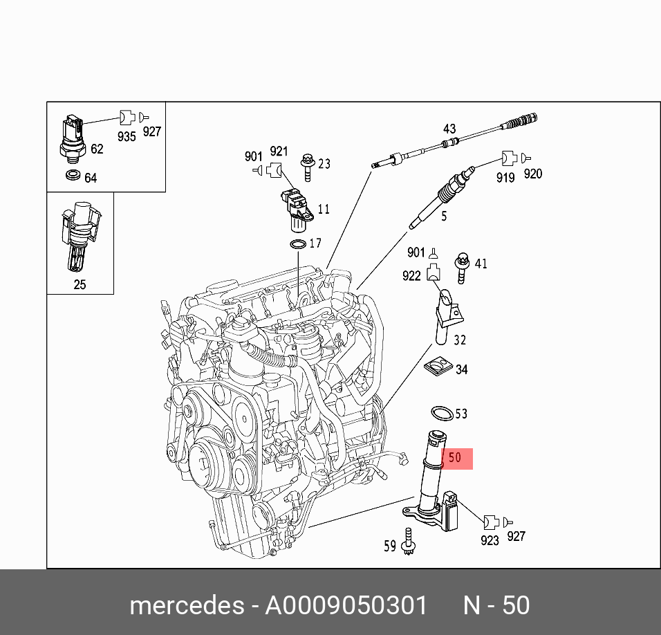 Датчик уровня масла - Mercedes A0009050301