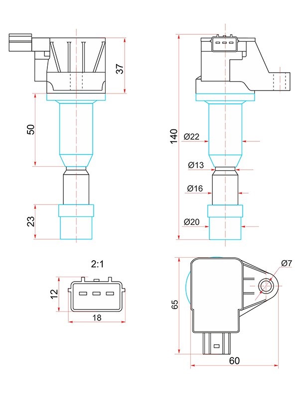 Катушка зажигания - SAT ST-30520-PWC-003