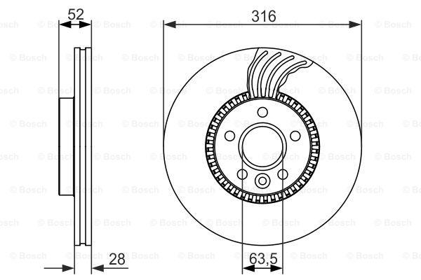 Диск тормозной передний - Bosch 986479620