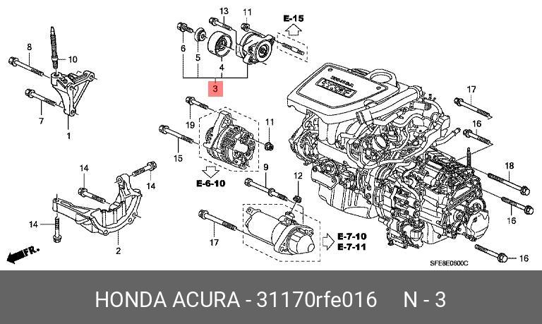Гидронатяжитель - Honda 31170-RFE-016