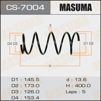 Пружина ходовой части задняя - Masuma CS7004