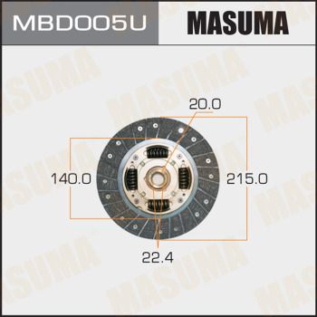 Диск сцепления mitsubishi: galant, colt, lancer, space - Masuma MBD005U