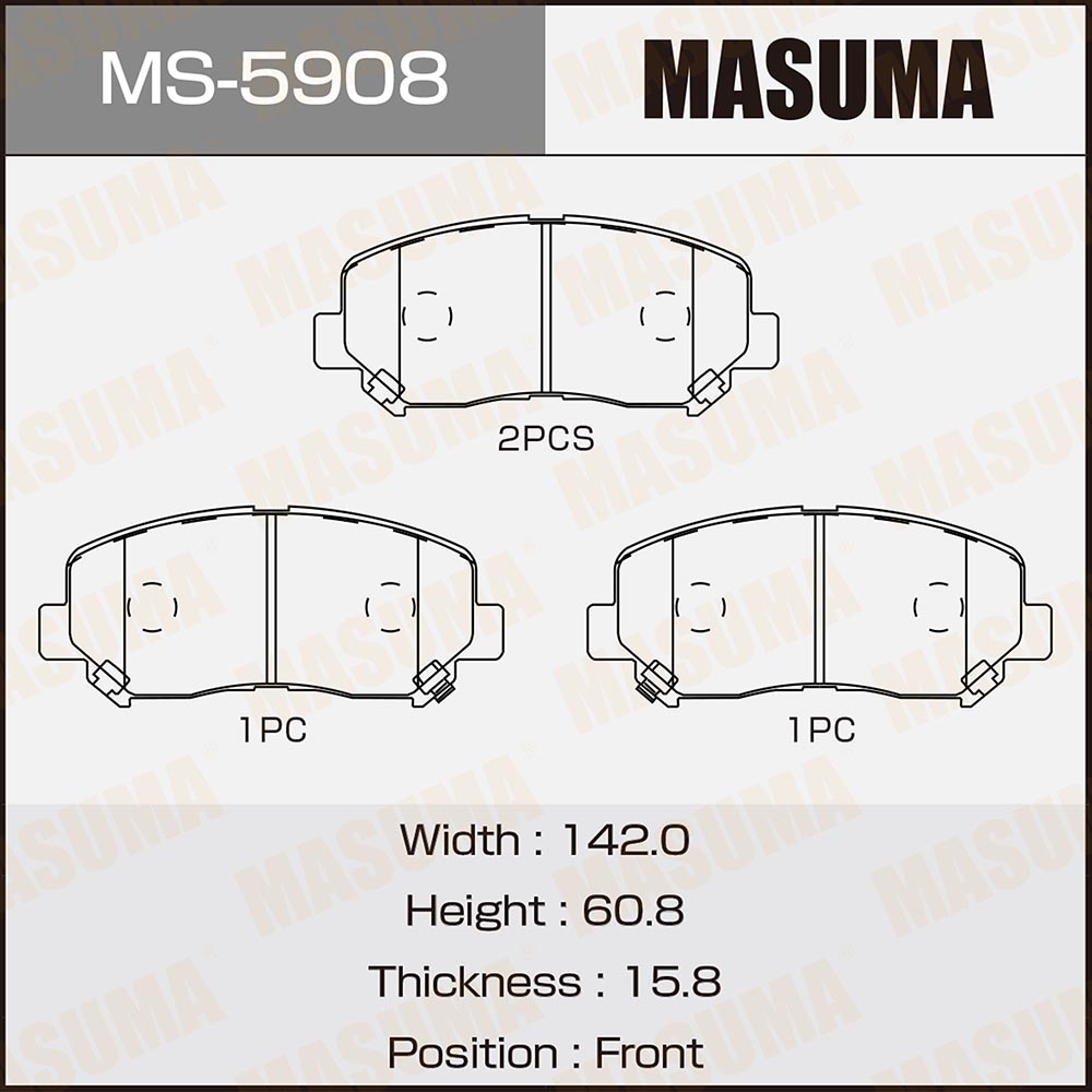 Колодки тормозные дисковые | перед | - Masuma MS5908