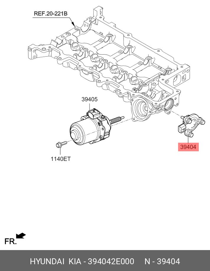 Датчик положения коленвала - Hyundai/Kia 394042E000