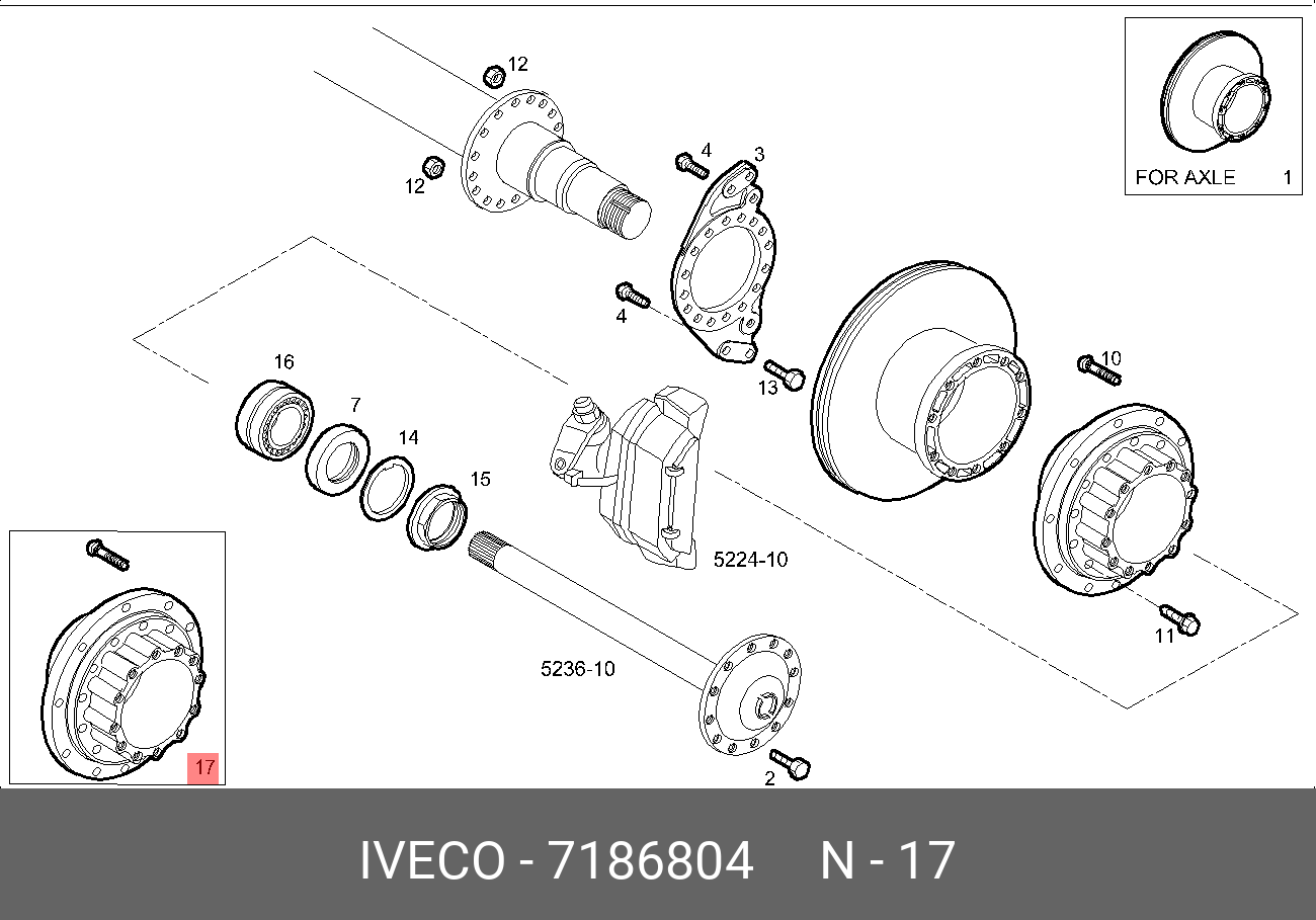 Ступица задняя stralis - Iveco 7186804