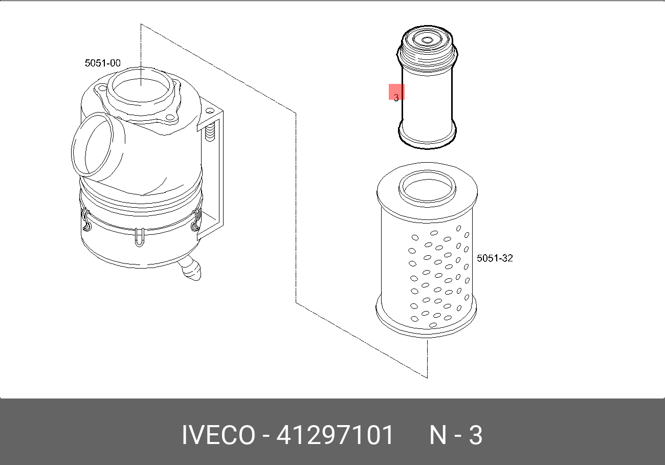 Фильтр воздушный внутренний - Iveco 41297101