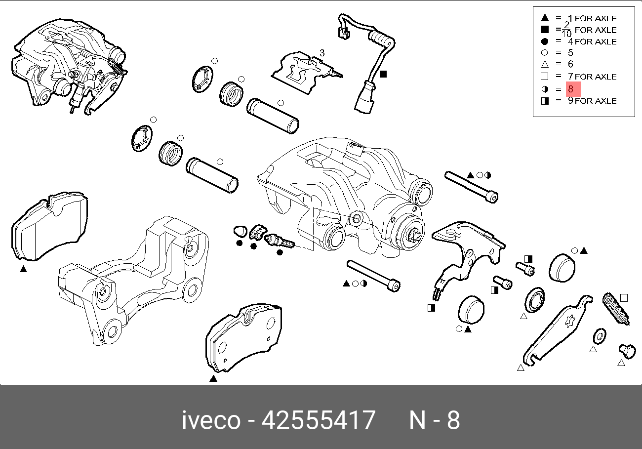 Ремкомплект суппорта daily - Iveco 42555417