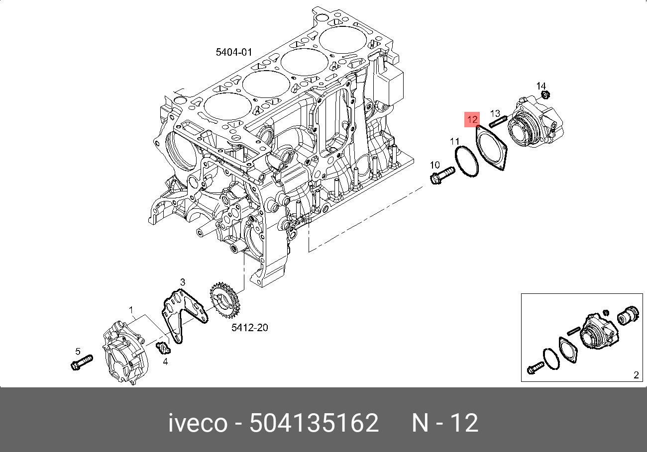 Прокладка ДВС - Iveco 504135162
