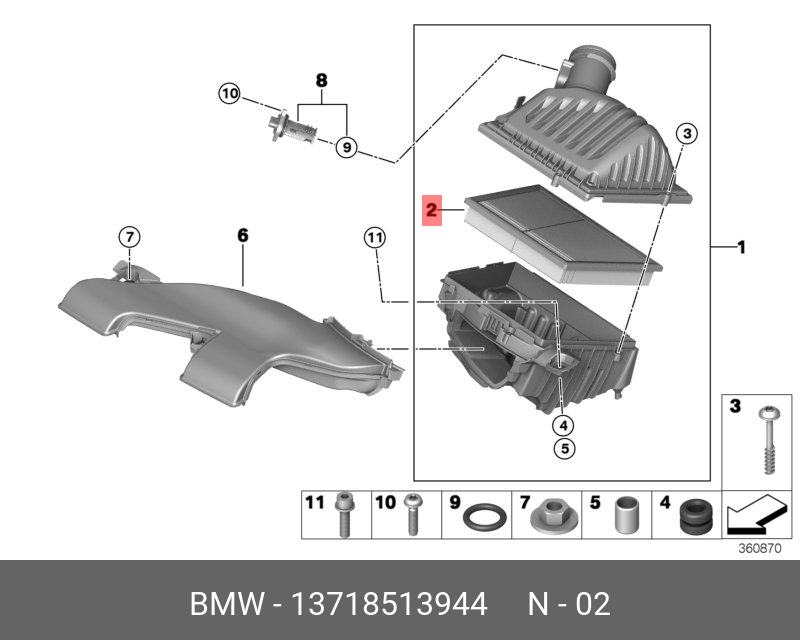 Сменный элемент фильтра - BMW 13718513944