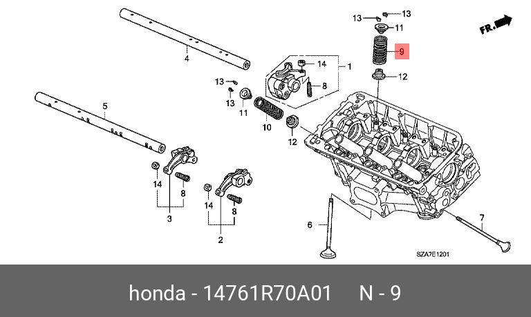 Пружина - Honda 14761-R70-A01