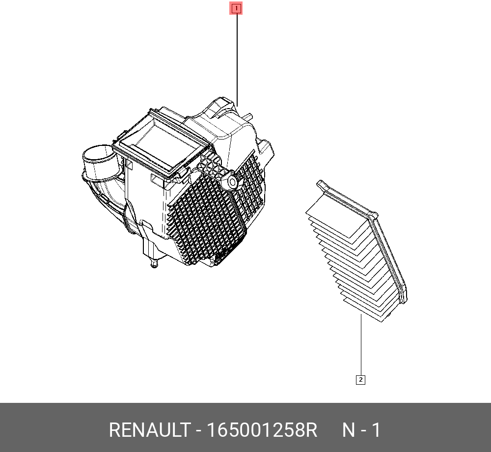Корпус воздушного фильтра - Renault 165001258R