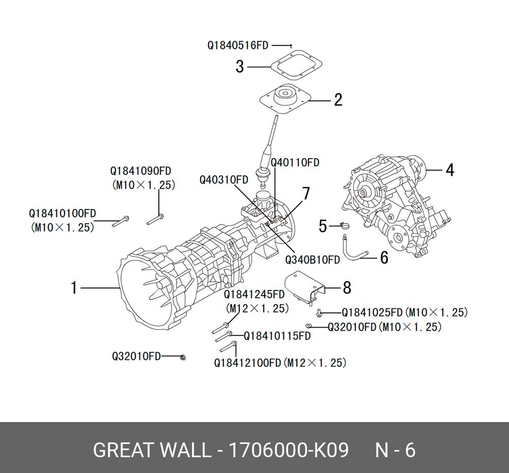 Подушка КПП - Haval/GWM 1706000K09