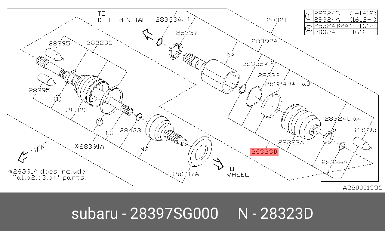 Пыльник ШРУСа - Subaru 28397-SG000