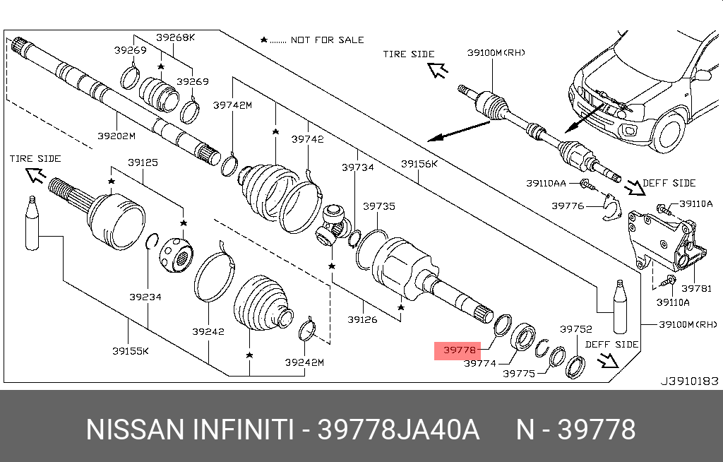 Пыльник ШРУСа - Nissan 39778-JA40A