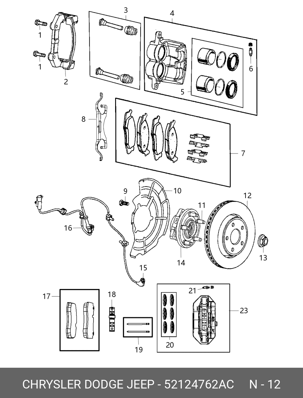 Диск тормозной передний - Chrysler 52124762AC