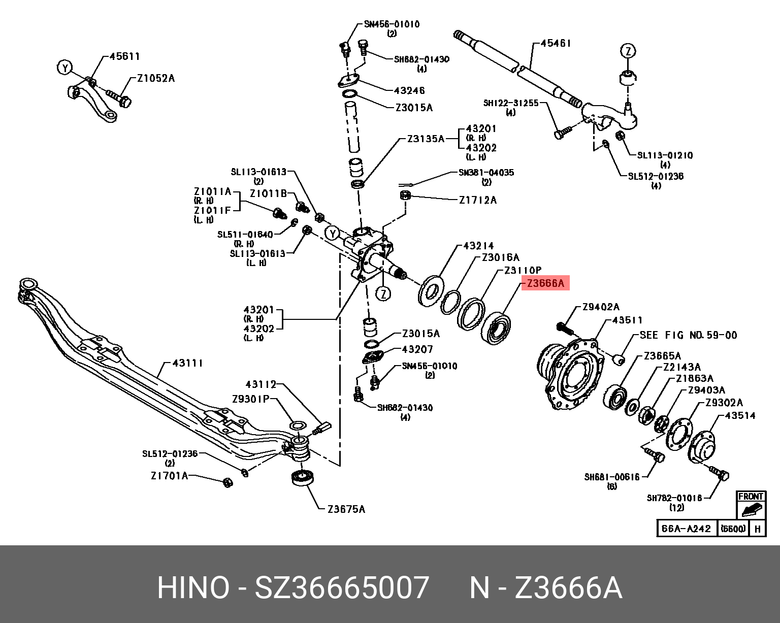 Подшипник ступицы колеса - Hino SZ366-65007