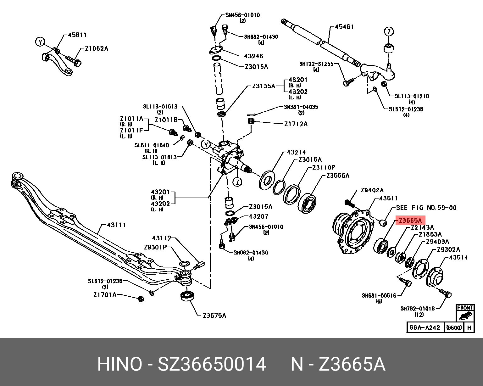 Подшипник ступицы колеса - Hino SZ366-50014