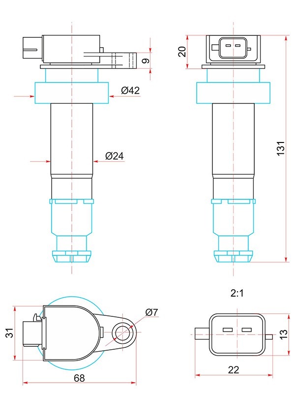 Катушка зажигания - SAT ST-27301-2B010