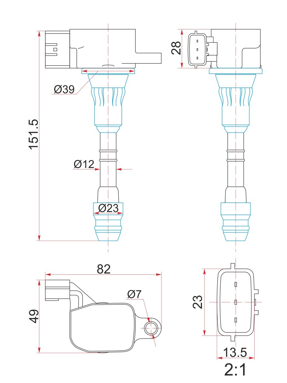 Катушка зажигания - SAT ST-22448-8J115