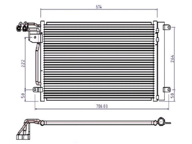 Радиатор кондиционера audi A1 10- / seat ibiza 08- / skoda fabia 1.2t/1.6td 07-/ VW polo sedan/hbk - SAT ST-VW01-394-0