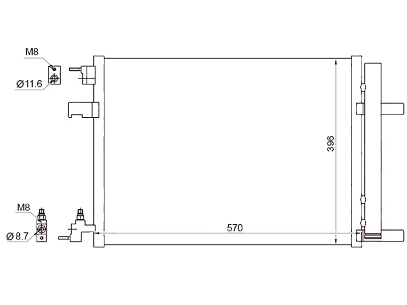 Радиатор кондиционера - SAT ST-CH09-394-A0