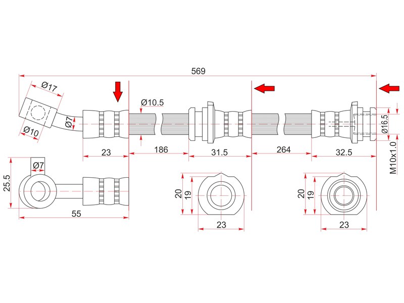Шланг тормозной - SAT ST-46210-9Y02B