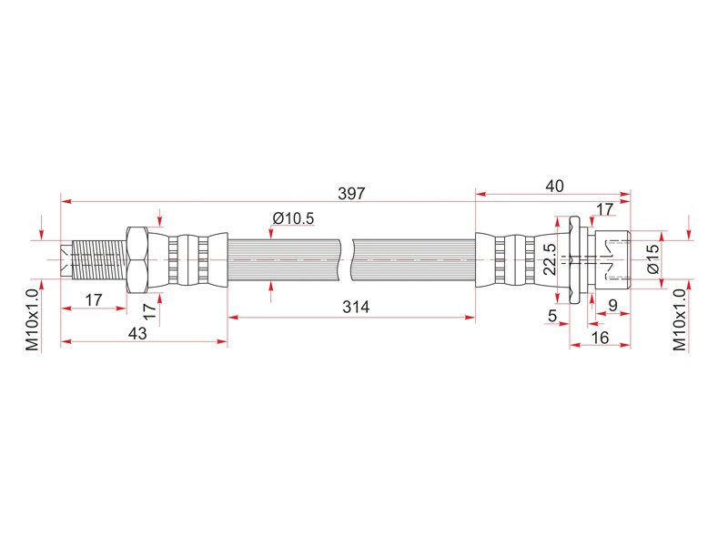 Шланг тормозной - SAT ST-90947-02A18