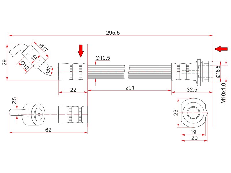 Шланг тормозной - SAT ST-46210-9Y015
