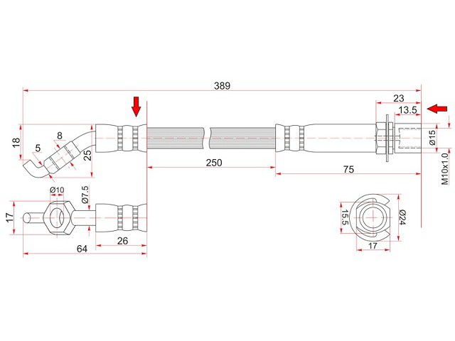 Шланг тормозной - SAT ST-90947-02F69