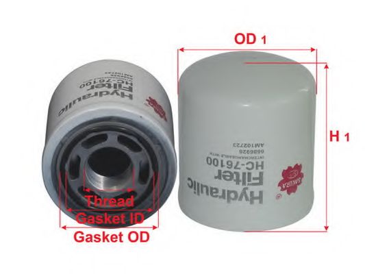 Фильтр гидравлический HCV Sakura                HC76100