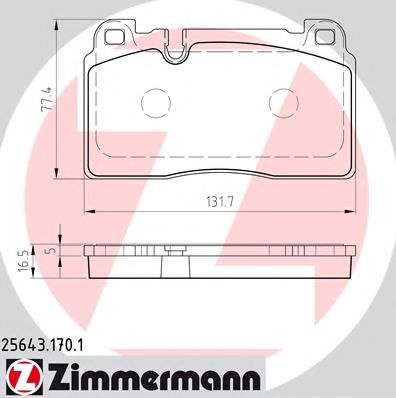 Комплект тормозных колодок, дисковый тормоз | перед | - Zimmermann 25643.170.1