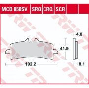 Комплект тормозных колодок, дисковый тормоз - TRW MCB858SV