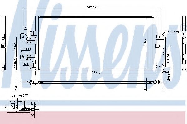 Конденсатор, кондиционер HCV - Nissens 940486