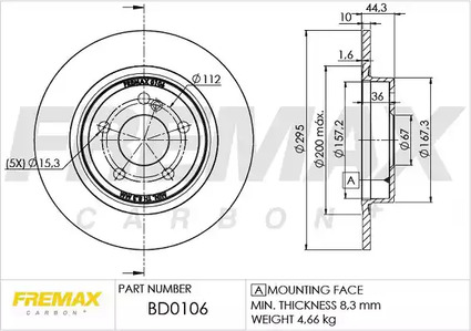 Тормозной диск | зад | - FREMAX BD-0106