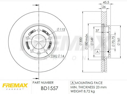 Диск тормозной Chevrolet передний   sale - FREMAX BD-1557
