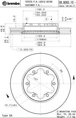 Диск тормозной Standard | перед |