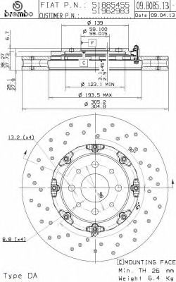 Диск тормозной Floating | перед | - Brembo 09.B085.13