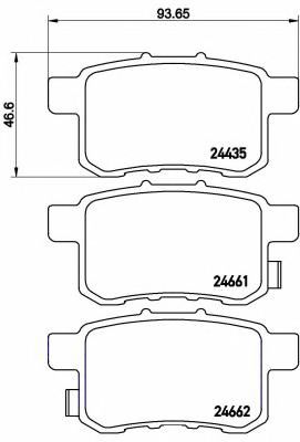 Колодки тормозные дисковые | зад | - Brembo P 28 072