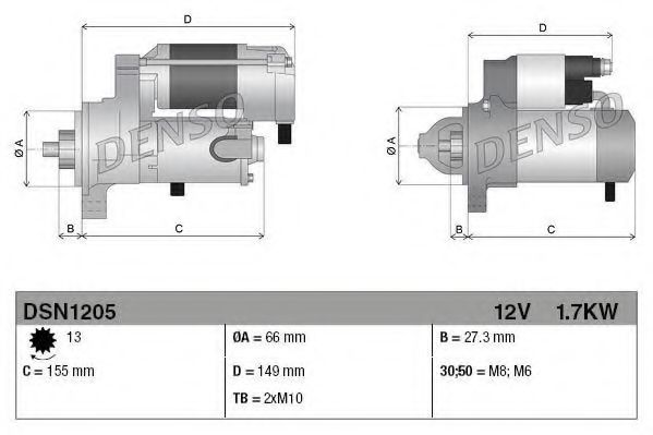 Стартер - Denso DSN1205