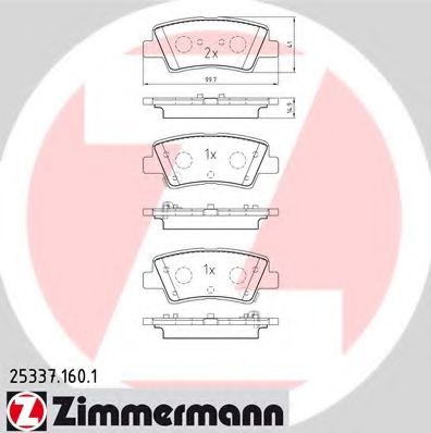 Колодки тормозные дисковые | зад | - Zimmermann 25337.160.1