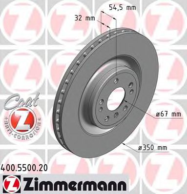 Диск тормозной | перед | - Zimmermann 400.5500.20