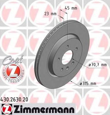 Тормозной диск | зад | - Zimmermann 430.2630.20